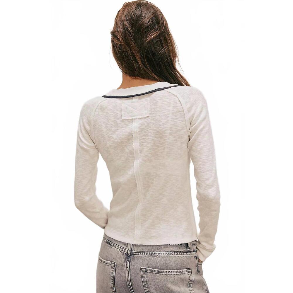 NEW FREE PEOPLE women’s tipton cardigan in ivory combo - Picture 3 of 4